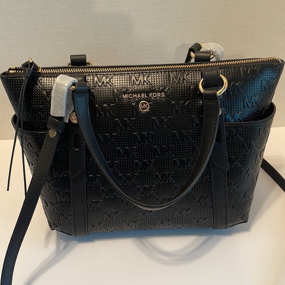 NWT MICHAEL Michael Kors Logo Sullivan Convertible Top Zip Tote - Picture 2 of 16